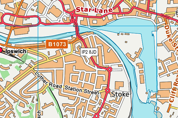 IP2 8JD map - OS VectorMap District (Ordnance Survey)