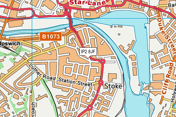 IP2 8JF map - OS VectorMap District (Ordnance Survey)