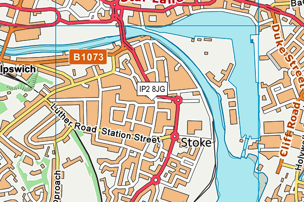 IP2 8JG map - OS VectorMap District (Ordnance Survey)