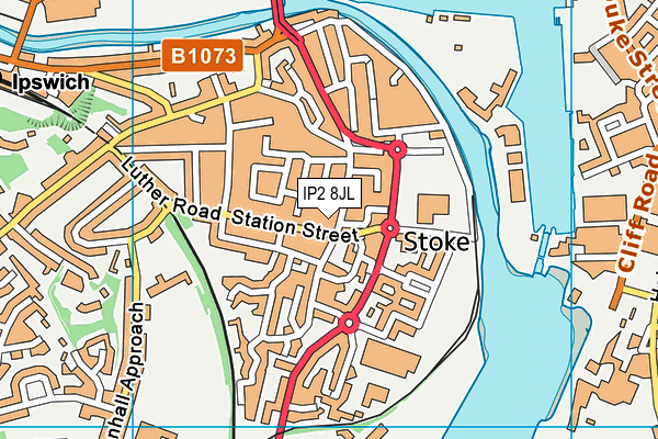 IP2 8JL map - OS VectorMap District (Ordnance Survey)