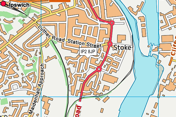 IP2 8JP map - OS VectorMap District (Ordnance Survey)