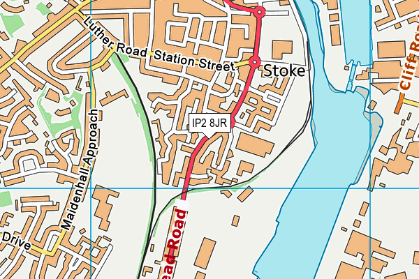 IP2 8JR map - OS VectorMap District (Ordnance Survey)