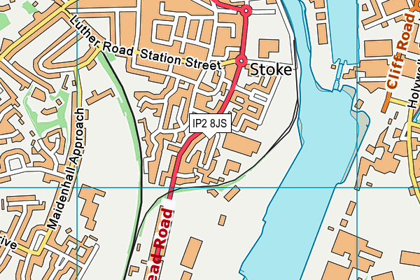 IP2 8JS map - OS VectorMap District (Ordnance Survey)