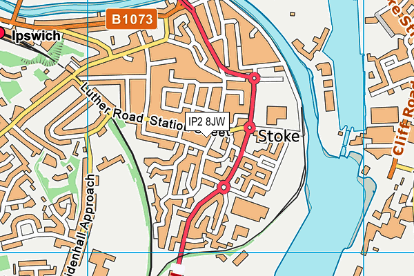 IP2 8JW map - OS VectorMap District (Ordnance Survey)