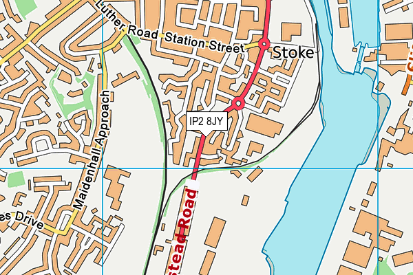 IP2 8JY map - OS VectorMap District (Ordnance Survey)