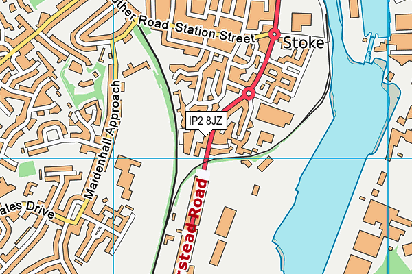 IP2 8JZ map - OS VectorMap District (Ordnance Survey)