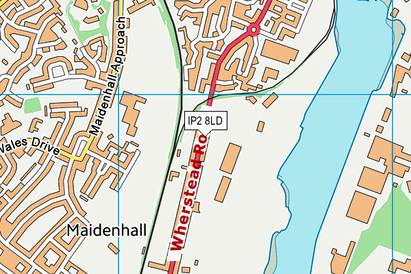 IP2 8LD map - OS VectorMap District (Ordnance Survey)