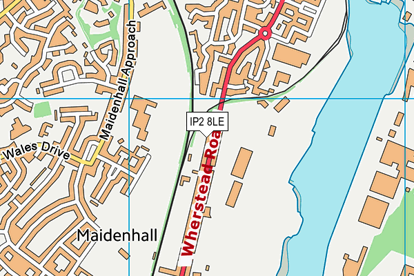 IP2 8LE map - OS VectorMap District (Ordnance Survey)