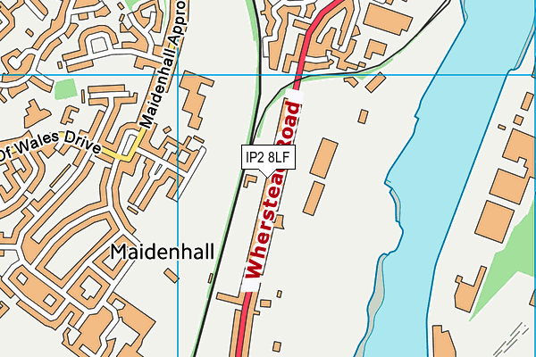 IP2 8LF map - OS VectorMap District (Ordnance Survey)