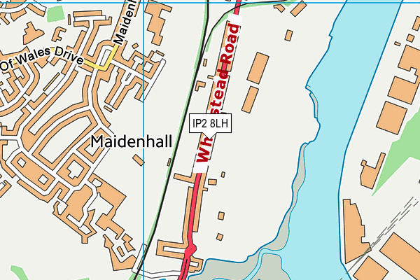 IP2 8LH map - OS VectorMap District (Ordnance Survey)