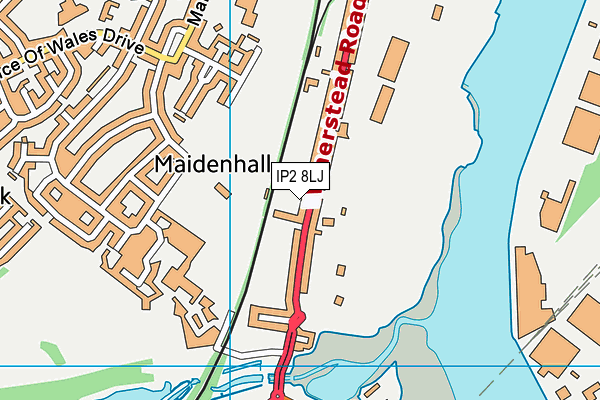 IP2 8LJ map - OS VectorMap District (Ordnance Survey)