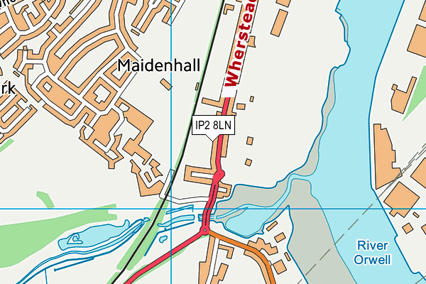 IP2 8LN map - OS VectorMap District (Ordnance Survey)