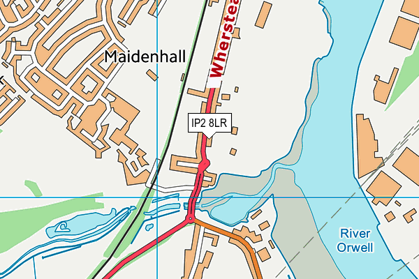 IP2 8LR map - OS VectorMap District (Ordnance Survey)