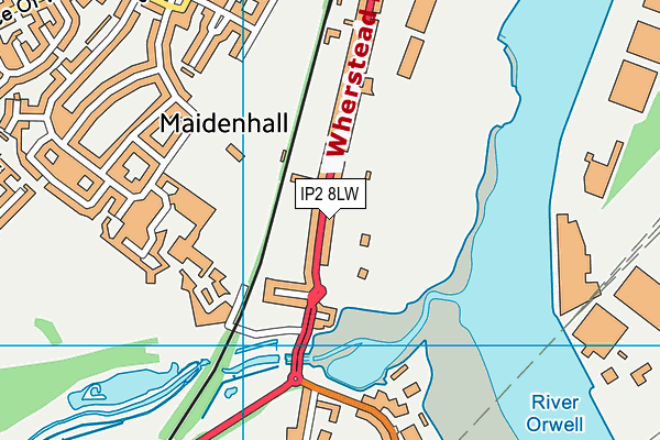 IP2 8LW map - OS VectorMap District (Ordnance Survey)