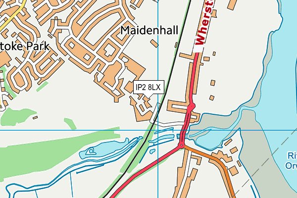 IP2 8LX map - OS VectorMap District (Ordnance Survey)