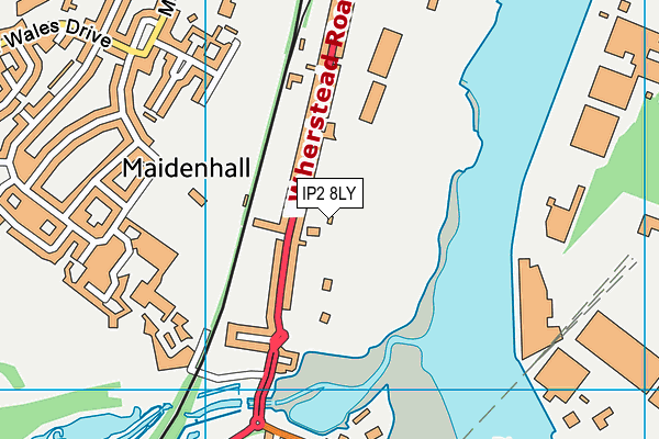 IP2 8LY map - OS VectorMap District (Ordnance Survey)