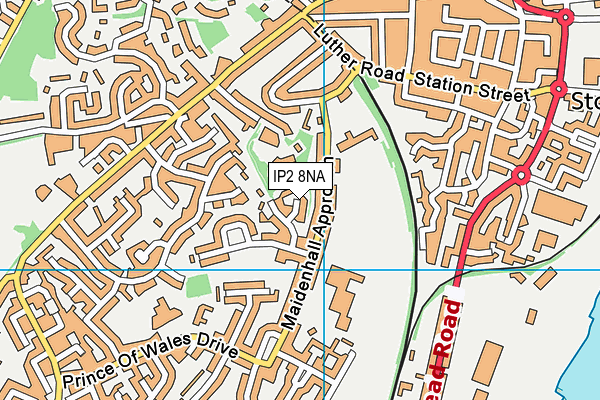 IP2 8NA map - OS VectorMap District (Ordnance Survey)