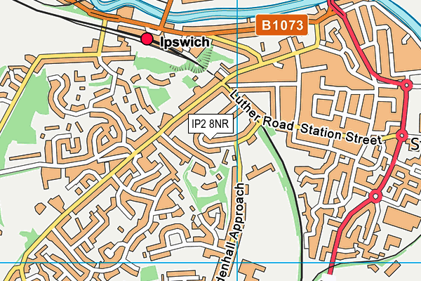 IP2 8NR map - OS VectorMap District (Ordnance Survey)