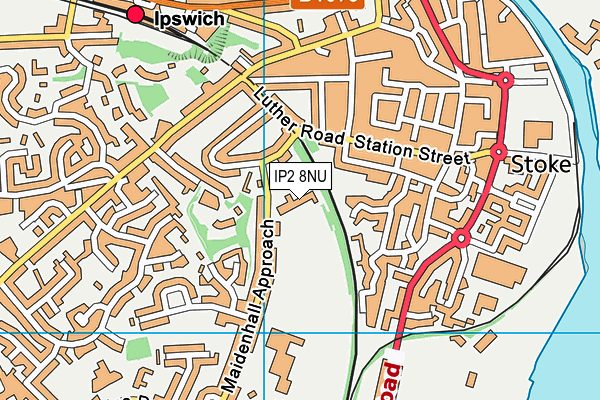 Hillside Primary School map (IP2 8NU) - OS VectorMap District (Ordnance Survey)