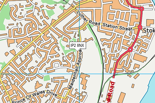 IP2 8NX map - OS VectorMap District (Ordnance Survey)