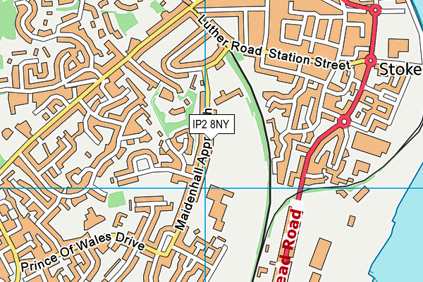 IP2 8NY map - OS VectorMap District (Ordnance Survey)