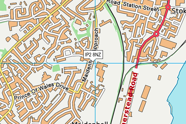 IP2 8NZ map - OS VectorMap District (Ordnance Survey)