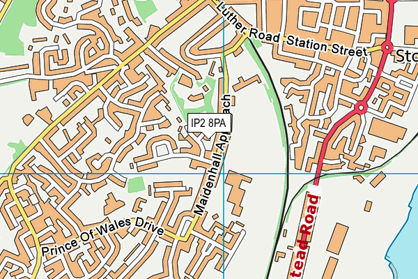 IP2 8PA map - OS VectorMap District (Ordnance Survey)