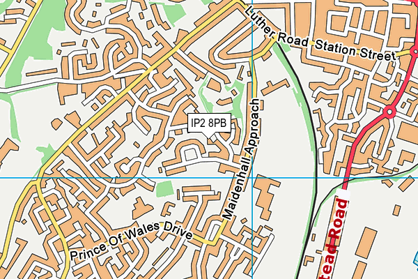 IP2 8PB map - OS VectorMap District (Ordnance Survey)