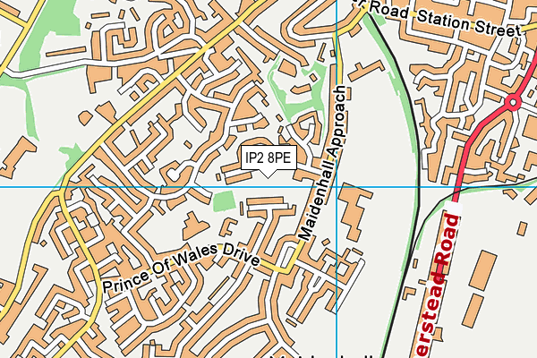 IP2 8PE map - OS VectorMap District (Ordnance Survey)