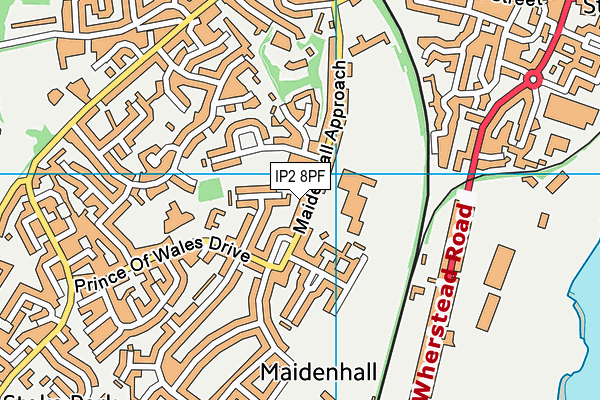 IP2 8PF map - OS VectorMap District (Ordnance Survey)