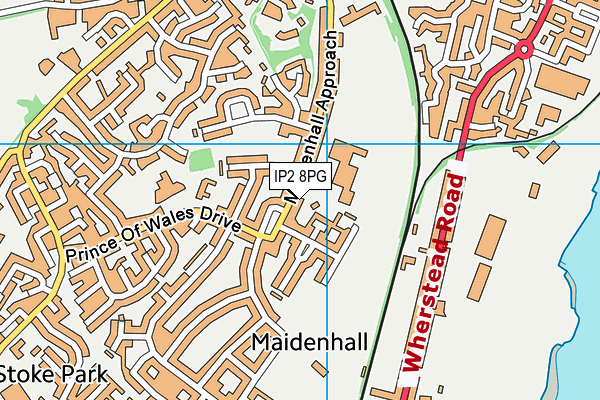 IP2 8PG map - OS VectorMap District (Ordnance Survey)