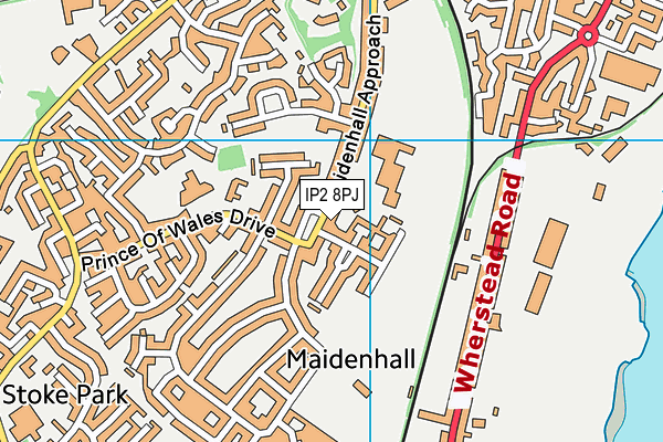 IP2 8PJ map - OS VectorMap District (Ordnance Survey)