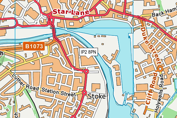 IP2 8PN map - OS VectorMap District (Ordnance Survey)