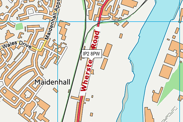 IP2 8PW map - OS VectorMap District (Ordnance Survey)