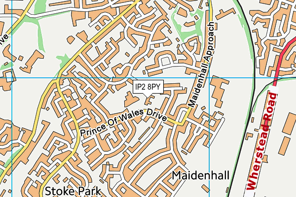 IP2 8PY map - OS VectorMap District (Ordnance Survey)