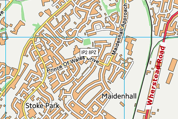 IP2 8PZ map - OS VectorMap District (Ordnance Survey)