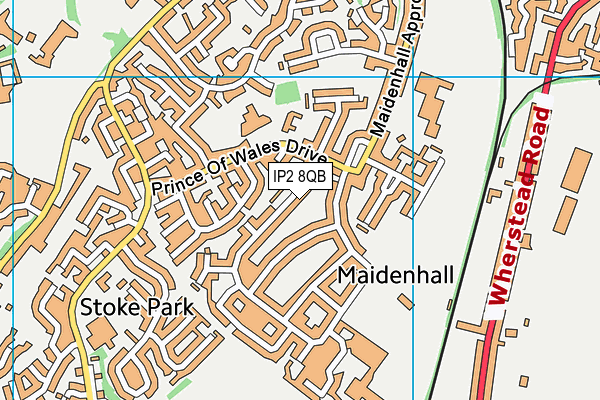 IP2 8QB map - OS VectorMap District (Ordnance Survey)