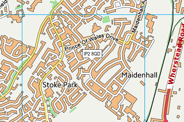 IP2 8QD map - OS VectorMap District (Ordnance Survey)