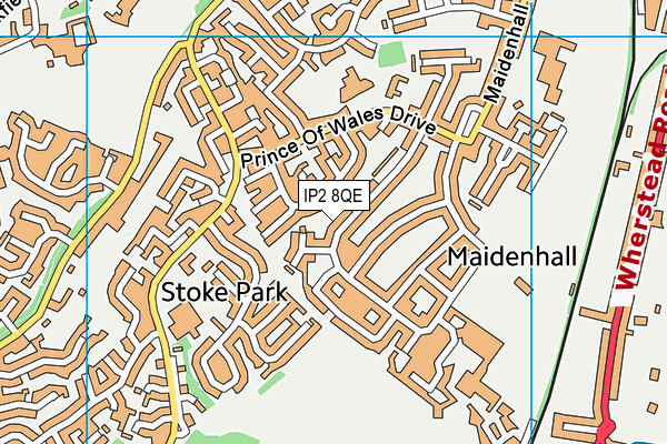 IP2 8QE map - OS VectorMap District (Ordnance Survey)