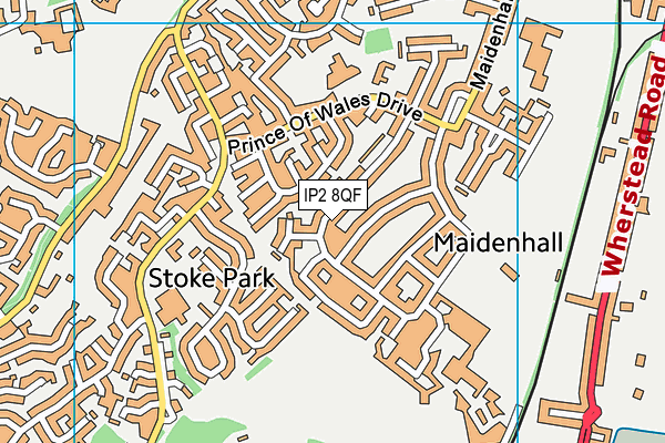 IP2 8QF map - OS VectorMap District (Ordnance Survey)