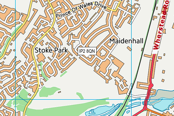 IP2 8QN map - OS VectorMap District (Ordnance Survey)