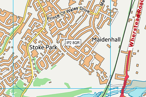 IP2 8QR map - OS VectorMap District (Ordnance Survey)