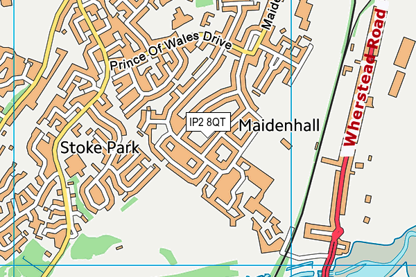 IP2 8QT map - OS VectorMap District (Ordnance Survey)