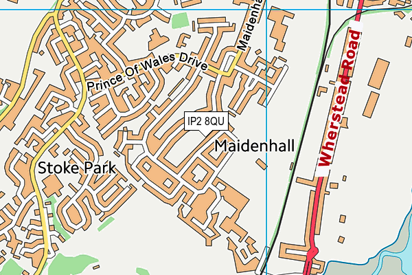 IP2 8QU map - OS VectorMap District (Ordnance Survey)