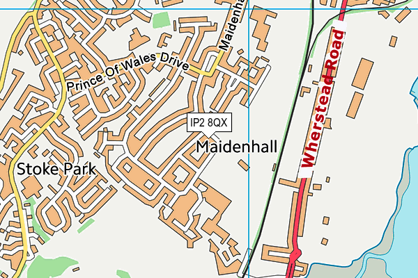 IP2 8QX map - OS VectorMap District (Ordnance Survey)