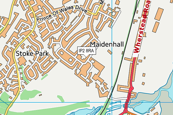 IP2 8RA map - OS VectorMap District (Ordnance Survey)