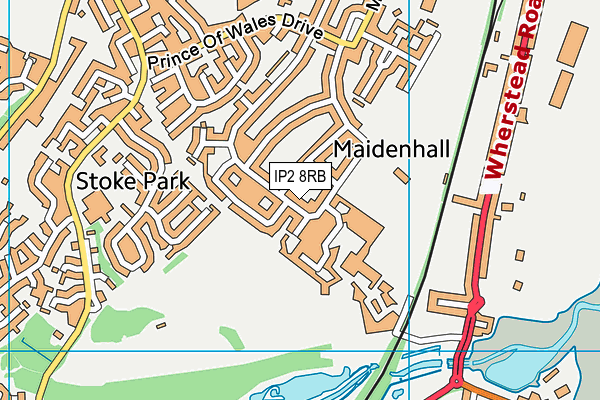 IP2 8RB map - OS VectorMap District (Ordnance Survey)