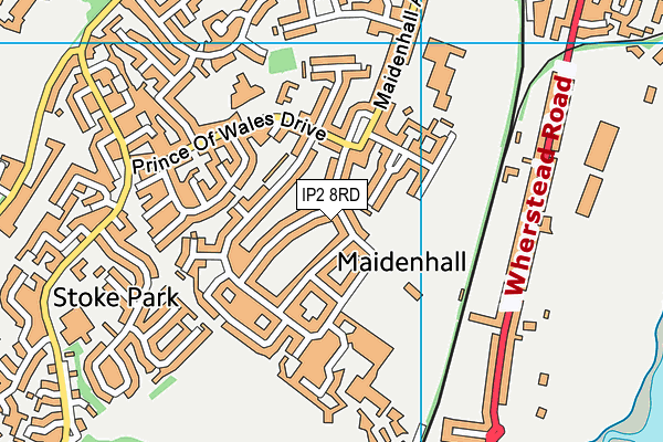 IP2 8RD map - OS VectorMap District (Ordnance Survey)