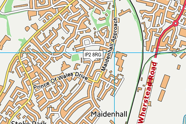 IP2 8RG map - OS VectorMap District (Ordnance Survey)