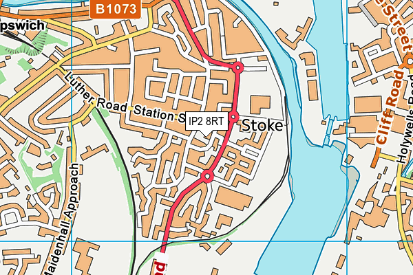 IP2 8RT map - OS VectorMap District (Ordnance Survey)